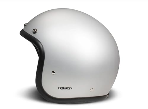Casco de moto retro DMD homologado ECE 22.06 con calota ligera plata mate