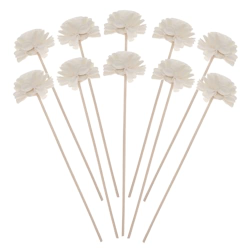 HOODANCOS 10 Piezas Unidades Varillas Difusoras de Ratán con Diseño Floral para Aromaterapia Decoración Natural sin