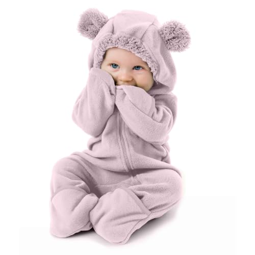 Image of Cuddle Club Fleece Baby Bunting Bodysuit Hoodie, Newborn - 5T | Infant Romper Hooded Sweater Outfit, Car Seat Friendly, Convertible Mittens & Booties, Warm Jacket, Winter Suit Clothes