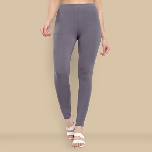 Image of ONE SKY Women Full Length Leggings | Cotton Modal Spandex Blend | High Waist Stretchable & Bio-Washed Fabric | Colour-Lock Technology | Comfortable Leggings for Women