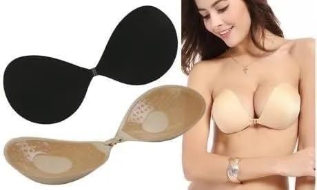 Invisible Adhesive Bra | Backless Strapless Silicone Push-Up Bra | Reusable Self-Adhesive Breast Lift Cups for Women | Nipple Cover Sticky Bra for Dresses & Gowns | Black-picture-17