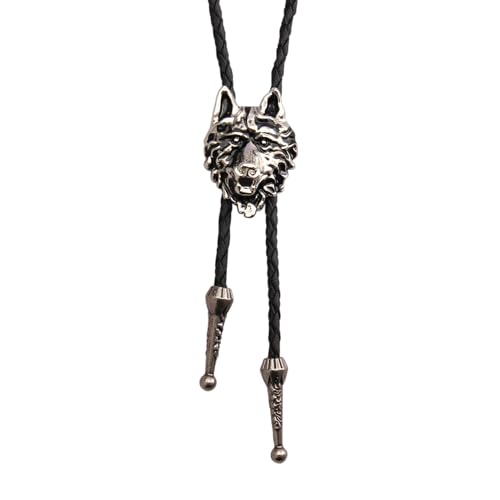 Image of Jeilwiy Bolo Tie for Men Western Cowboy Tie Necklace Gold Bolo Tie Leather Necktie Halloween Tie Accessories for Women