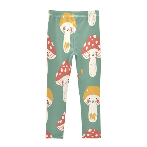 Bolaz Toddler Girls Leggings Printed Yoga Pants Leggings Red Yellow Mushroom for Kids2