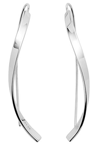Skagen Damen Edelstahl Ohrringe mit Ohrbügelverschluss, Tropfenlänge: 50mm