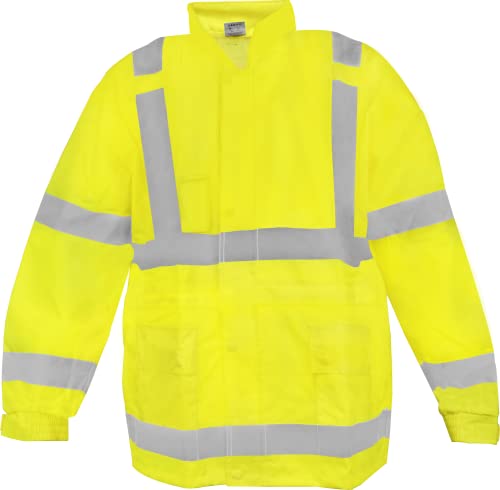 Ironwear 9508FR Hi-Visibility Flame Retardant 100% Polyester 2-Piece Rain Suit | Reflective | ANSI Class 3 (Lime, Large)2
