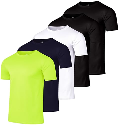 Real Essentials 5 Pack Men’s Active Quick Dry Mesh Crew