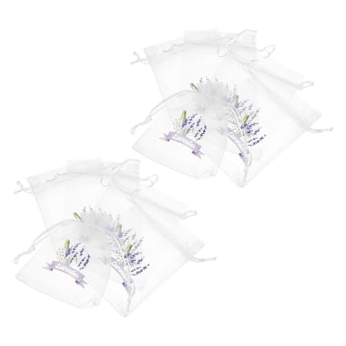 20 bolsas de organza lavanda con cordón 15x10cm miniatura 1