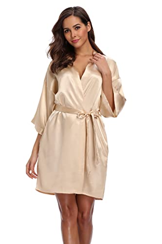 Robe for Women Silky Lightweight Satin Kimono Bride Bridesmaids Wedding Party Robes Dressing Gown Summer Loungewear4