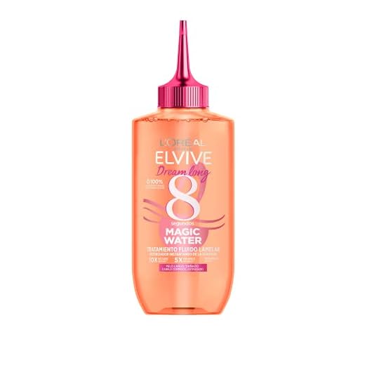 L'Oréal Paris Tratamiento Capilar Fluido Con Tecnología Lamelar, Con aclarado, Para Pelo Largo y Dañado, Cabello Hidratado, Suave y Brillante, Elvive Dream Long Magic Water, 200ml