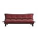 DHP Lodge Convertible Futon Couch Bed with Microfiber Upholstery and Wood Legs, Red