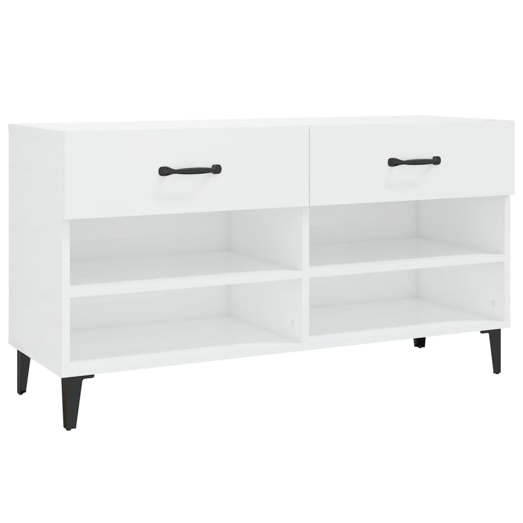Scarpiera alta lucida bianca 102x35x55 cm