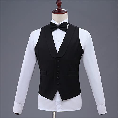 Maiyifu-GJ Men's Formal Business Dress Waistcoat Sleeveless Slim Wedding Vests Casual Vest with 2 Pockets for Suit or Tuxedo2