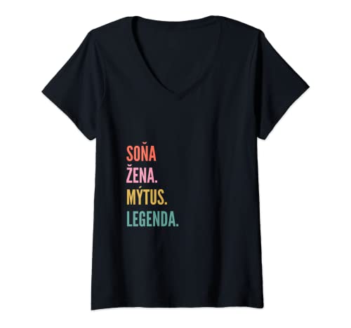 Womens Funny Czech First Name Design - Sona V-Neck T-Shirt