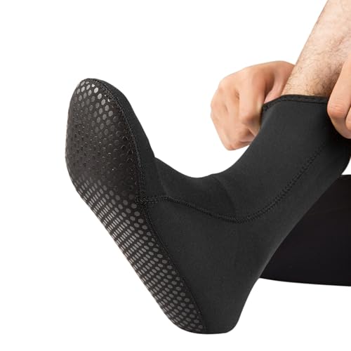 ERYUE Chaussettes de Plongée Chaudes en Néoprène, Bottes Antidérapantes pour la Plongée en Apnée Hiver, Chaussettes de Surf sous-Marine 3MM pour la Voile, Noires XXL (L)