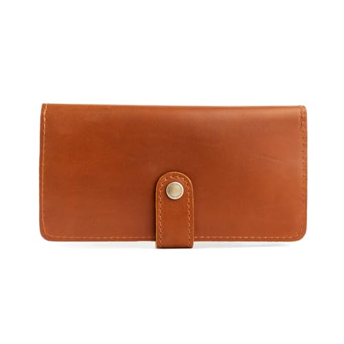 Portland Leather Goods Women's Bifold Wallet – Slim Design with Secure Snap, 8 Card Slots & Interior Zipper Pocket – Honey