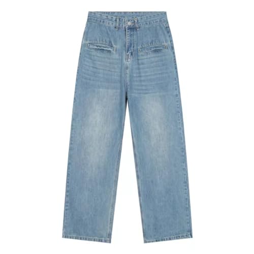 Men's Denim Jeans Retro Straight Leg Korean Style Loose Wide Leg Casual Commuting Office Pants for Men