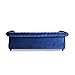 Great Deal Furniture GDFStudio Chesterfield Tufted Jewel Toned Velvet Sofa with Scroll Arms, Navy Blue