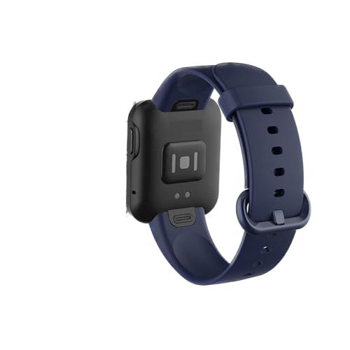 Image of YODI Soft Silicone With Metal Buckal Classic Strap Bands for Redmi Watch 2 Lite /Redmi GPS Smart Watch Only, Comfort and Flexible Straps for Men Women and Kids (BLACK /BLUE)