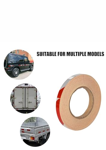 Image of WALLMATE Dual Shade Reflective Radium Strip for Car & Bike Waterproof Self Adhesive, Safety Sticker, Night GloW Tape for Helmet, Scooter & Cycle Decoration (Red-Silver, 0.5 In x 45 Mtr (1771 in))