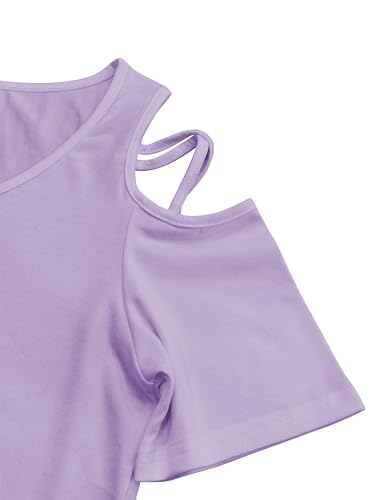 Image of Jar of Love Women's Summer Tops Short Sleeve Cold Shoulder Tops T-Shirts for Women Spring Summer Tops Loose Fit Tunic 2026