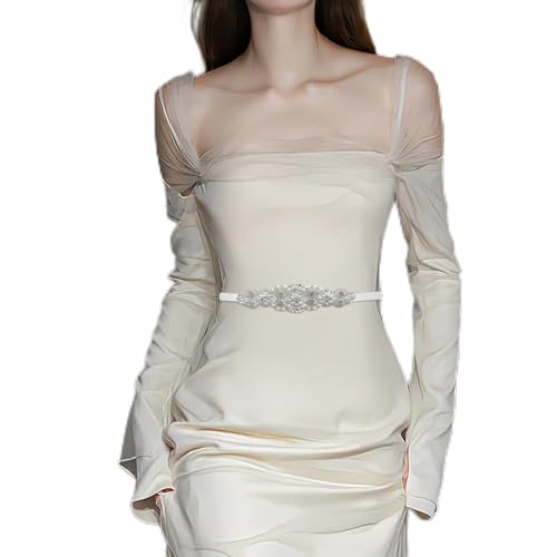 BRT Bearingshui Rhinestone Bridal Belt 2Pcs, Wedding Dress Belt Bridesmaid Sash Belt for Women Formal Evening Dresses