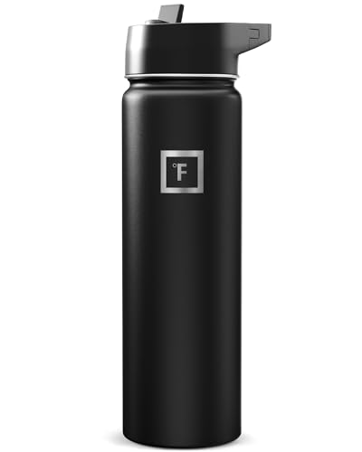 IRON °FLASK Camping & Hiking Hydration Flask with Straw, Wide Mouth Insulated Stainless...