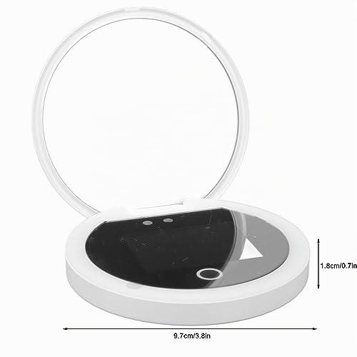 Espejo Cosmético UV,Espejo de Aumento 2X de Doble Cara de Mano con Cámara UV,Diseño de Espejo Compacto para Prueba de Protección Solar,Espejo de Tocador Recargable de 3,8 Pulgadas