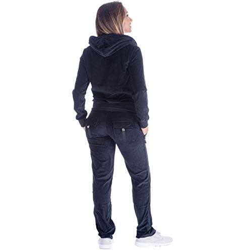 Image of Velour Tracksuit Womens 2 Pieces Joggers Outfits Jogging Sweatsuits Set Soft Sports Sweat Suits Pants