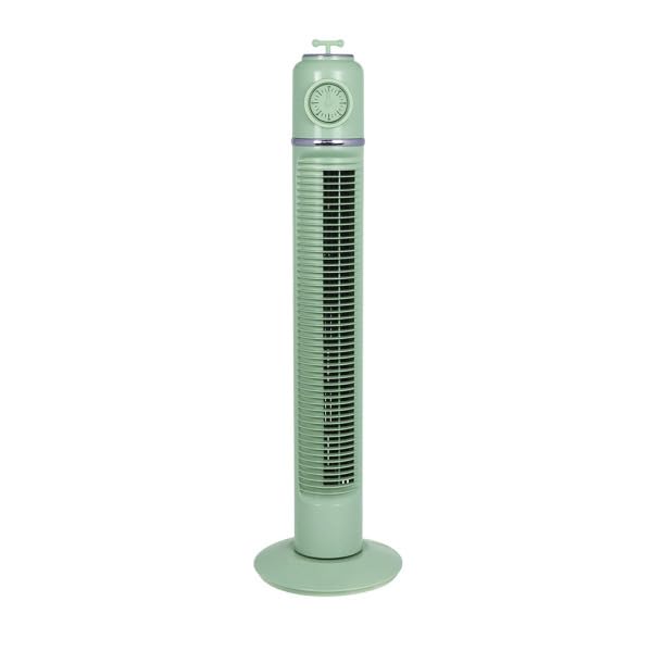 ABRILA- Ventilador Torre Huracán 45W | 3 Velocidades | Temporizador | Fijo y Rotatorio | Verde