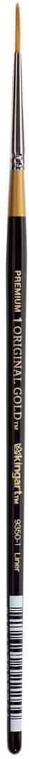 KINGART Original Gold 9350-18/0 Liner Series, Premium Golden Taklon Multimedia Artist Brushes, Painting Tools for Oil, Acrylic, Watercolor and Gouache (Pack of 4)