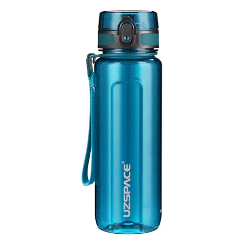 UZSPACE Botella de Agua Deportiva 500ml-750ml-1000m,Botella de Agua Tritan Ecológica y sin BPA. Reutilizable con Tapa a Prueba de Fugas para Correr, Gimnasio, Yoga, al Aire Libre y Acampar