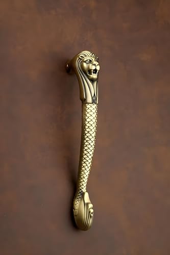 Image of Aluminum Lion Door Handles for Main Door Pull Handle Main Glass & Wooden Door Handle Pull & Push Handle Door Accessories, Handle Home Decor Door Hardware Antique Brass. (Pack of 1 (12 Inch))