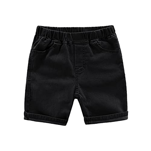 Boys Jeans Shorts Simple Design Cute Summer Denim Shorts Pants Elastic Waist Casual Loose Comfy Trousers Clothes