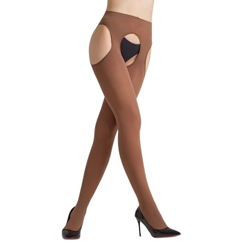 Image of Yilanmy Suspender Pantyhose for Women Garter Belt Stockings High Waist Control Top Pantyhose