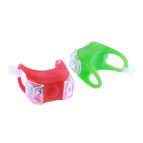 BRIGHTFUFU 2Pcs LED Bike Lights Front Rear Tail Lamp High Brightness with Modes for Mountain Cycling Easy Mounting Durable Silicone Design Red Green
