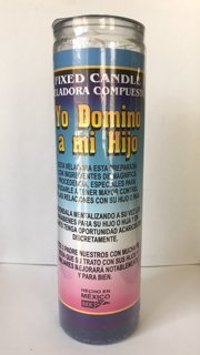 Yo domino a mi hijo 7 Day Glass Candle with Bow