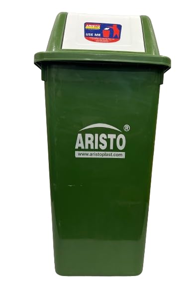 Image of ARISTO Square Swing Lid Plastic Dustbin 60 LTR (Green)