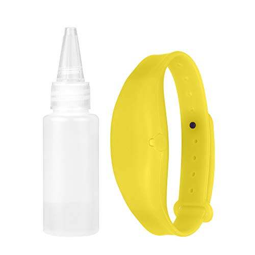 Pulsera dispensadora de manos recargable de silicona para lavarse las manos, dispensador de manos portátil de 15 ml con botella de 30 ml para adultos y adolescentes