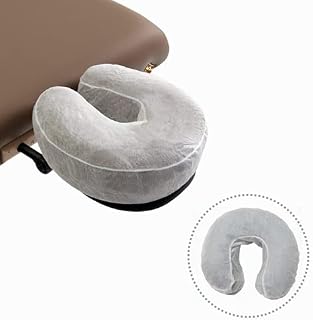 50 Pieces Breathable Disposable Headrest Covers Face Cradle Covers Ultra Soft Non Woven Fabric Face Rest Covers for Massage Tables Beauty Spa Salon Bed, Universal Size 14.17 x 13/ 36 x 33cm