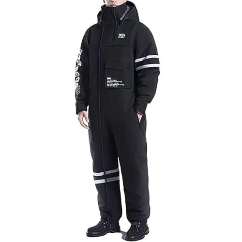 Beoglov Winter Outdoor Riding Insulated Full-Body Suit Winter Jumpsuit for Men Women Waterproof Freezer Snowmobile Suits (Regular M)