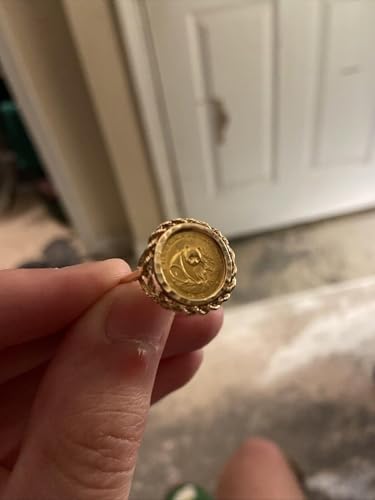 santosh-enterprises-925 Sterling Silver 14K Yellow Gold Finish 20MM Chinese Coin Panda Bear Coin Ring, Women's All Size2