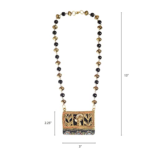 Image of AAKRITI ART CREATIONS Handcrafted Tribal & Wooden Necklace Collection | Dhokra, Ethnic, Brass & Artistic Designs | Royal, Boho & Nomadic-Inspired Statement Jewelry for Women