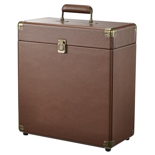 Costravio Vinyl Record Storage Case with Lock Record Organizer Box for 7/10/12 Inch 30+ Single...