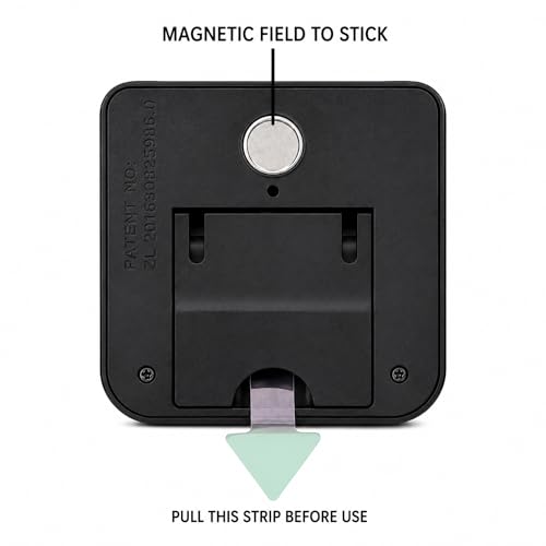 Image of Mini Digital LCD Clock | 6cm Small Desk Table for Bedroom, Office & Study | Magnetic Back for Wall /Fridge | 12 Hour Time Format | Battery Operated
