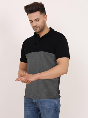 Image of LEOTUDE Men's Matty Regular Fit Plain Polo T-Shirt