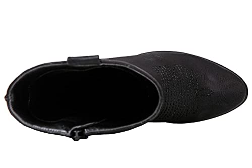 GLOBALWIN Women's Black Mid Calf Cowgirl Boots Classic Embroidered Western Cowboy Boots for Women Chunky Low Heel Size 11M - image 8