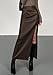PRETTYGARDEN Womens Faux Leather Skirts 2026 Fall Fashion Bodycon High Waisted Slit Work Office Winter Maxi Long Pencil Skirt (Brown,X-Small)