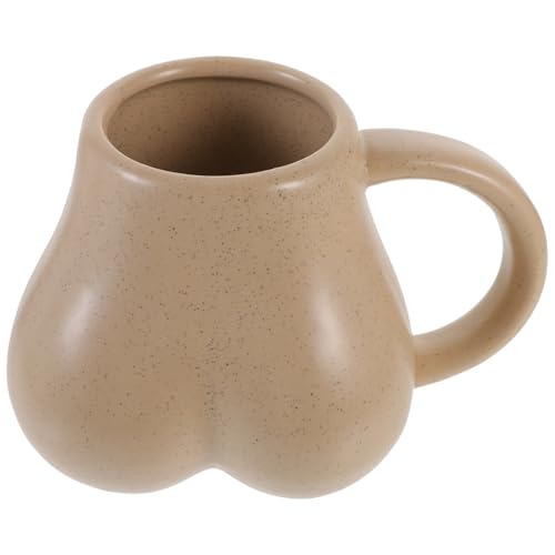 KICHOUSE Butt Shaped Ceramic Mug Novelty Cup for Coffee Milk and Tea Fun Decorative Water Cup for Office Use Easy to Clean