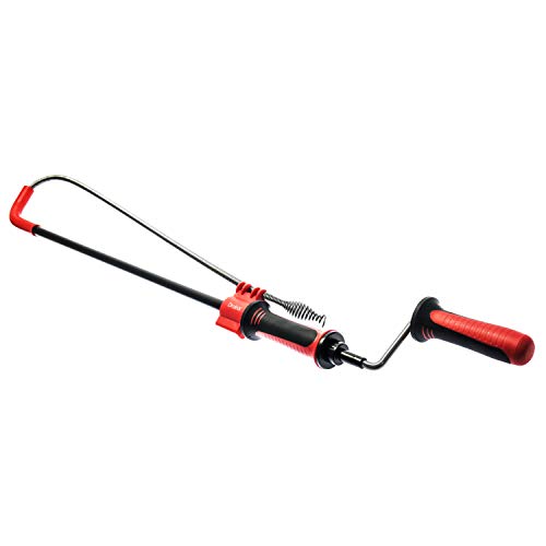 DrainX Toilet Auger Drain Plumbing Snake | Use with Drill or Manually, Angle Designed for Toilet Clogs, Plastic Guard for Porcelain Protection
