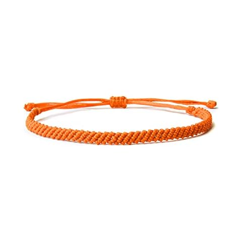 XIJIN Surf Braided Bracelet Handmade Boho Surfer Bracelet for Women Men Beach Orange Waxed Thread Waterproof Anklet or Bracelet Cover